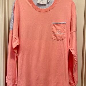 Lauren James Beachcomber Pink Long Sleeve Spirit Jersey with Seersucker Details